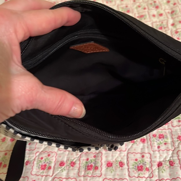 Fossil White with black polka dots crossbody handbag - Picture 4 of 6